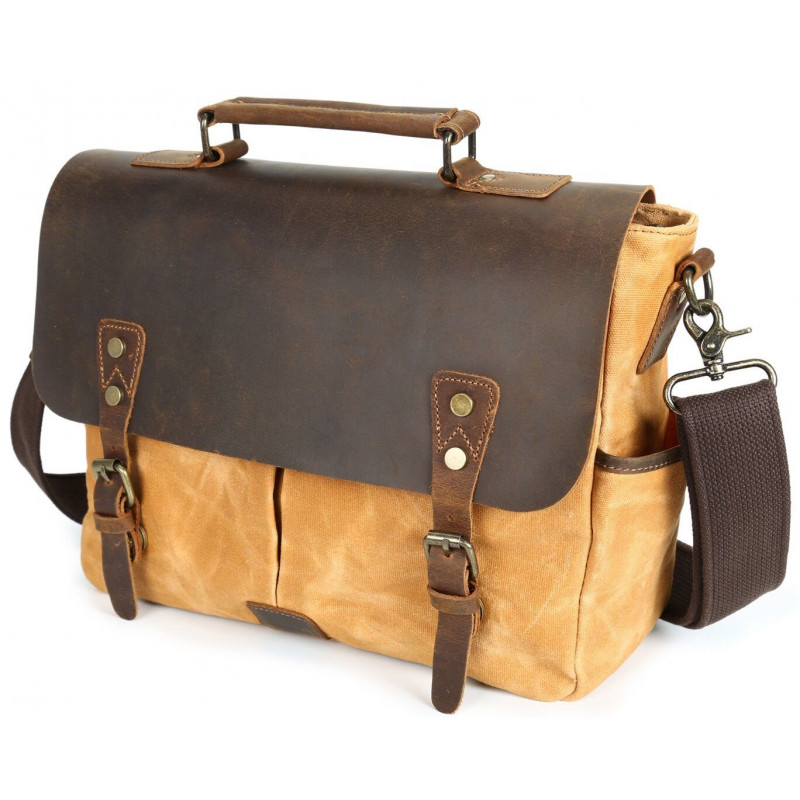 Деловой портфель в сочетании с кожей Vintage Рыжий