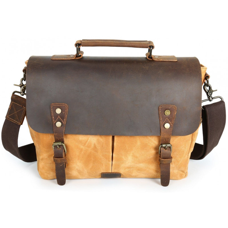 Деловой портфель в сочетании с кожей Vintage Рыжий