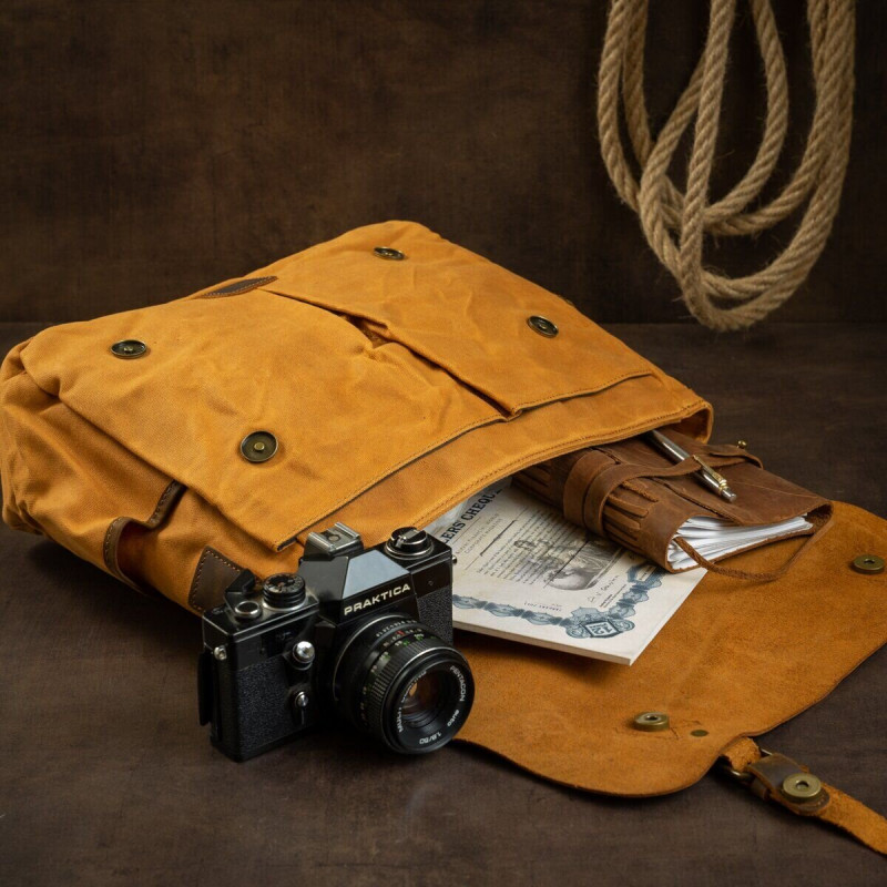 Деловой портфель в сочетании с кожей Vintage Рыжий