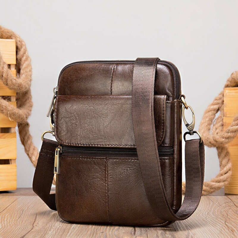 Компактная сумка кожаная Vintage Коричневая