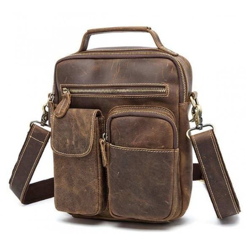 Сумка мужская Crazy horse Vintage Коричневая