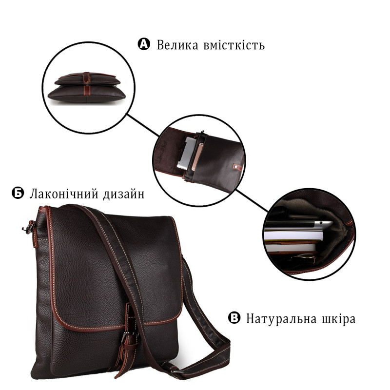 Сумка чоловіча Vintage Чорна