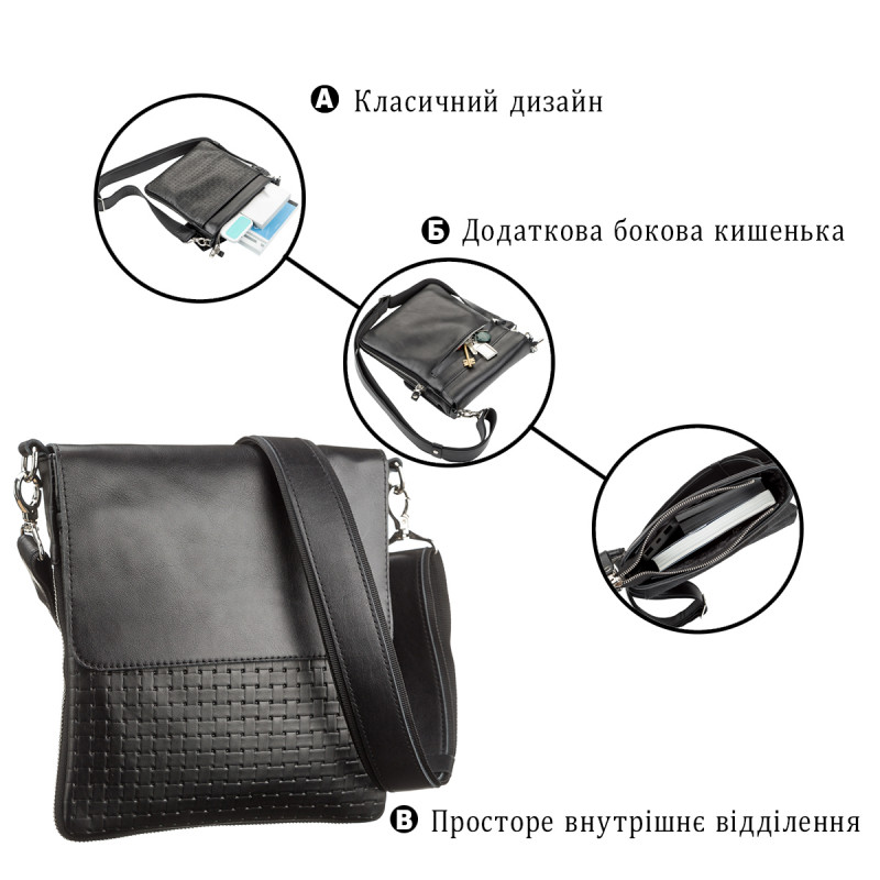 Сумка SHVIGEL из натуральной кожи Черная