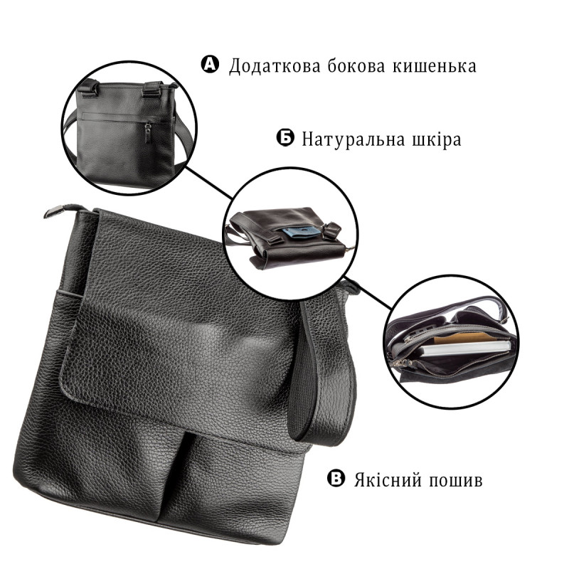 Сумка SHVIGEL из натуральной кожи Черная
