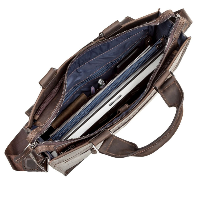 Сумка для ноутбука SHVIGEL кожаная Коричневая