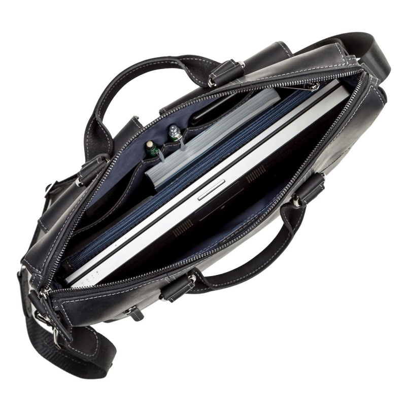 Сумка для ноутбука SHVIGEL кожаная Черная