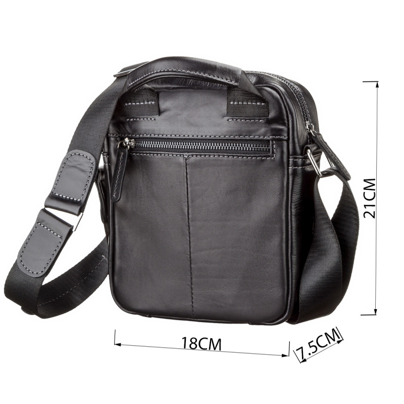 Сумка мужская SHVIGEL кожаная Черная