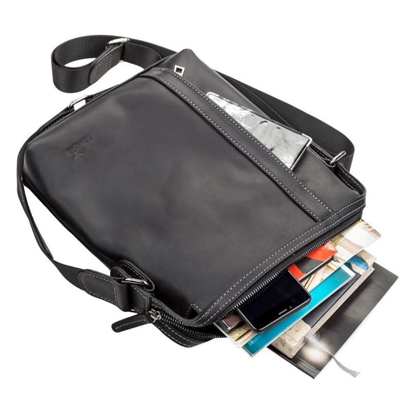 Сумка мужская SHVIGEL кожаная Черная