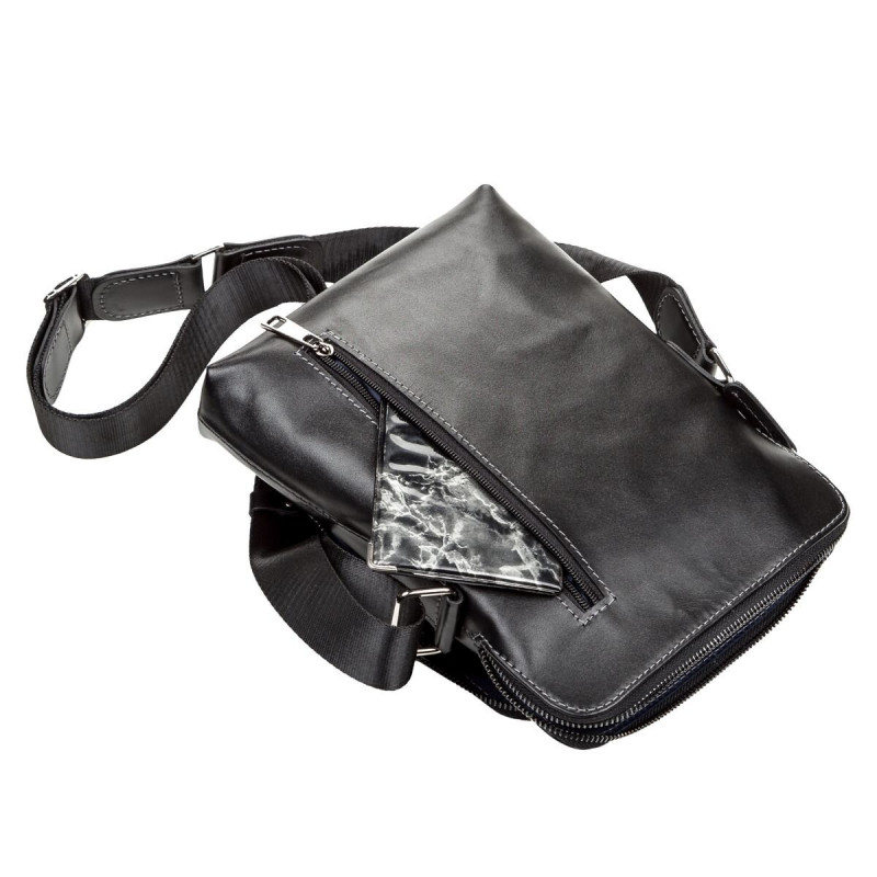 Сумка мужская SHVIGEL кожаная Черная