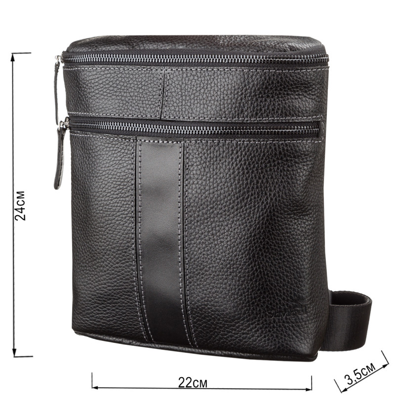 Сумка мужская SHVIGEL кожаная Черная