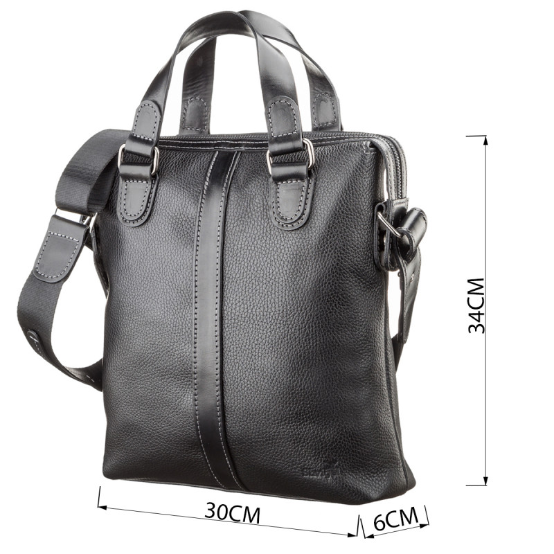 Сумка мужская SHVIGEL кожаная Черная