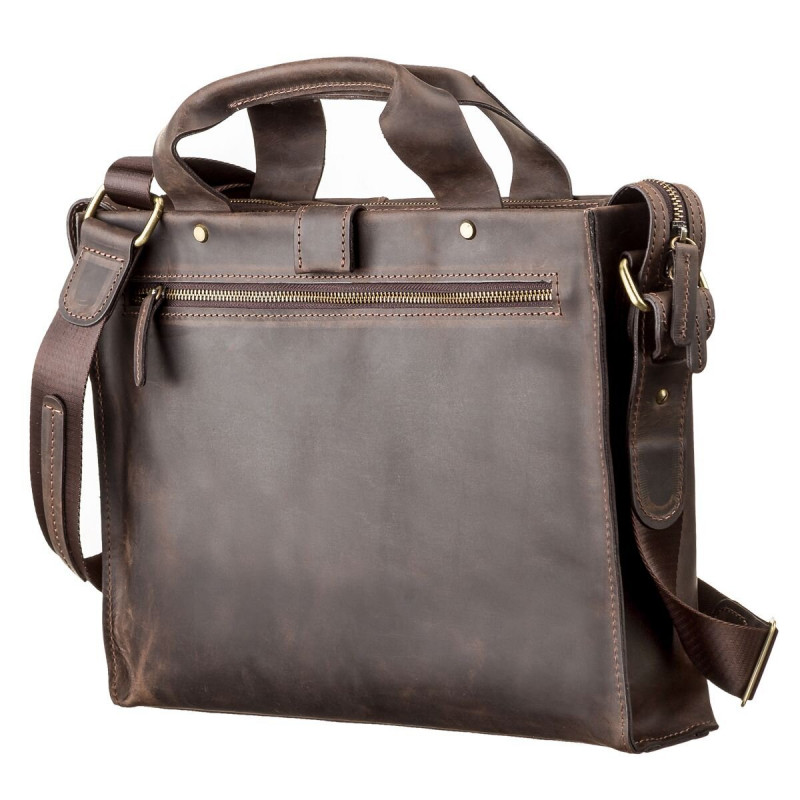 Сумка мужская SHVIGEL кожаная Коричневая