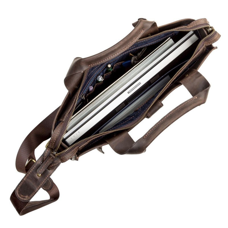 Сумка мужская SHVIGEL кожаная Коричневая