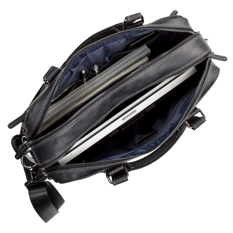 Сумка мужская SHVIGEL кожаная Черная