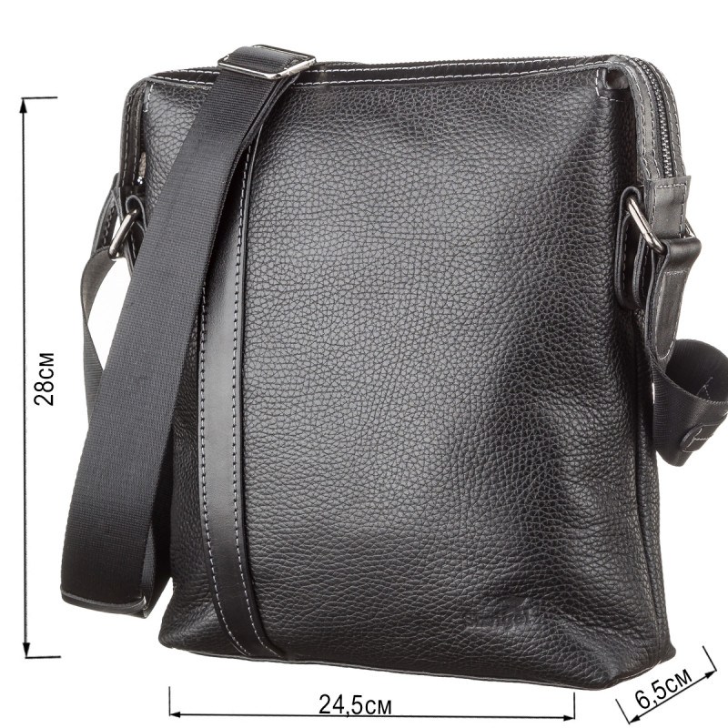 Сумка мужская SHVIGEL кожаная Черная