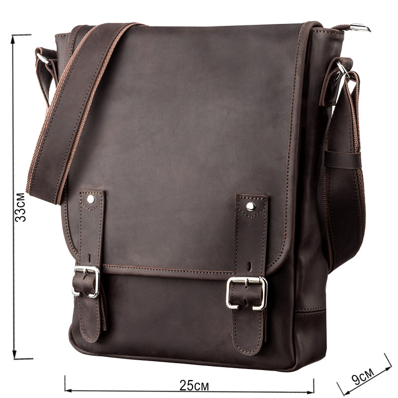 Сумка мужская SHVIGEL из винтажной кожи Коричневая