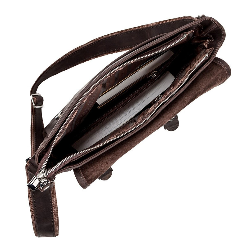 Сумка мужская SHVIGEL из винтажной кожи Коричневая