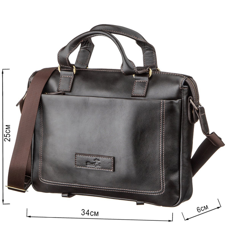 Сумка мужская SHVIGEL кожаная Коричневая