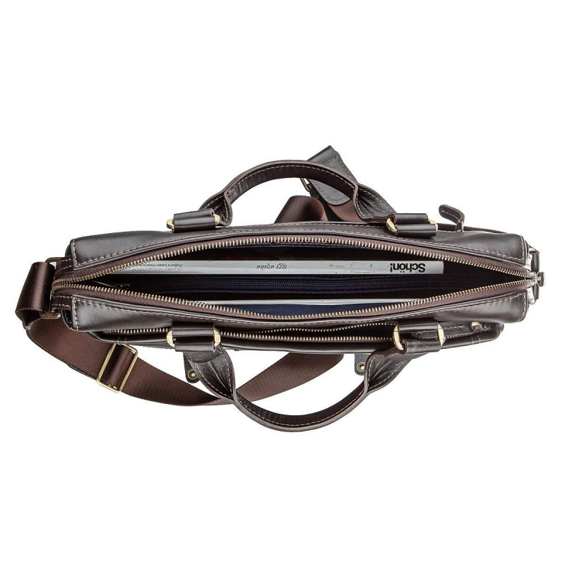 Сумка мужская SHVIGEL кожаная Коричневая