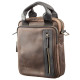 Сумка мужская SHVIGEL в винтажной коже в комбинации коричневого и черного цвета