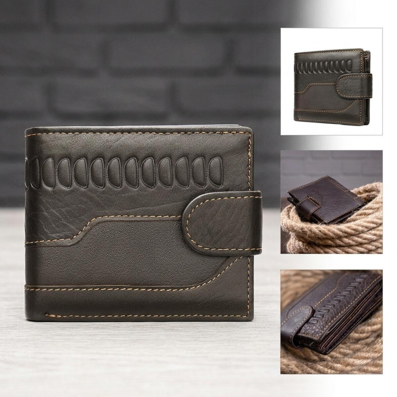 Мужской кошелек с тиснением Vintage Коричневый