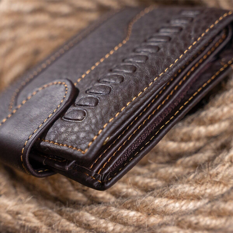 Мужской кошелек с тиснением Vintage Коричневый