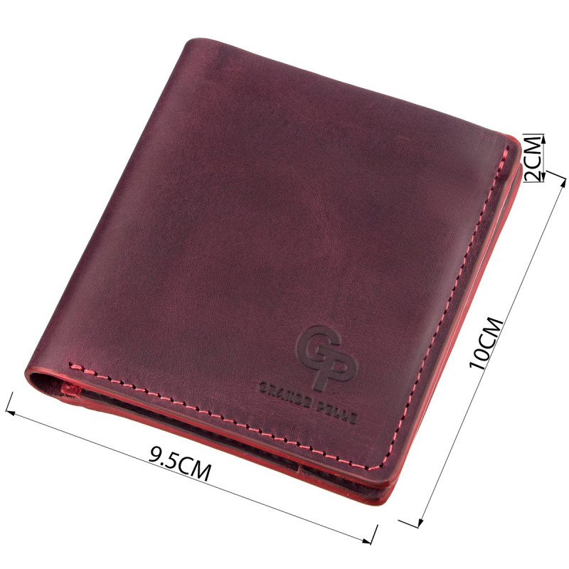 Оригінальне портмоне жіноче з накладною монетницьою GRANDE PELLE Бордове