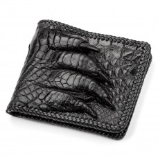 Портмоне CROCODILE LEATHER из натуральной кожи крокодила Черное