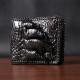 Портмоне CROCODILE LEATHER з натуральної шкіри крокодила Чорне