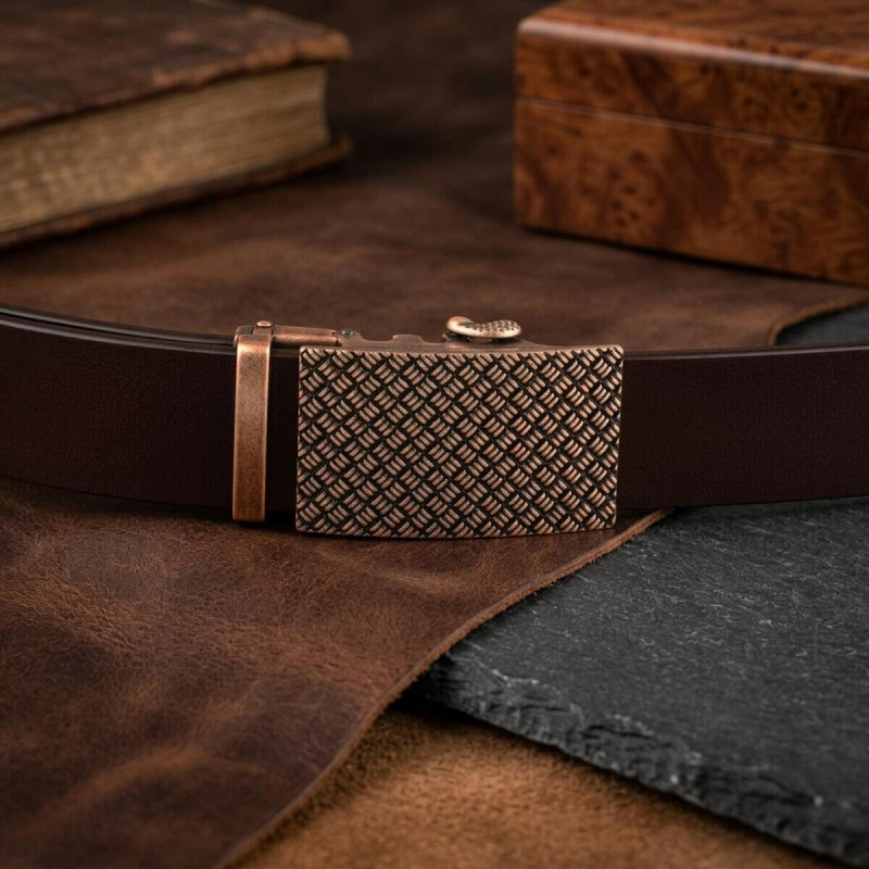Ремінь чоловічий з пряжкою светр Vintage Коричневий