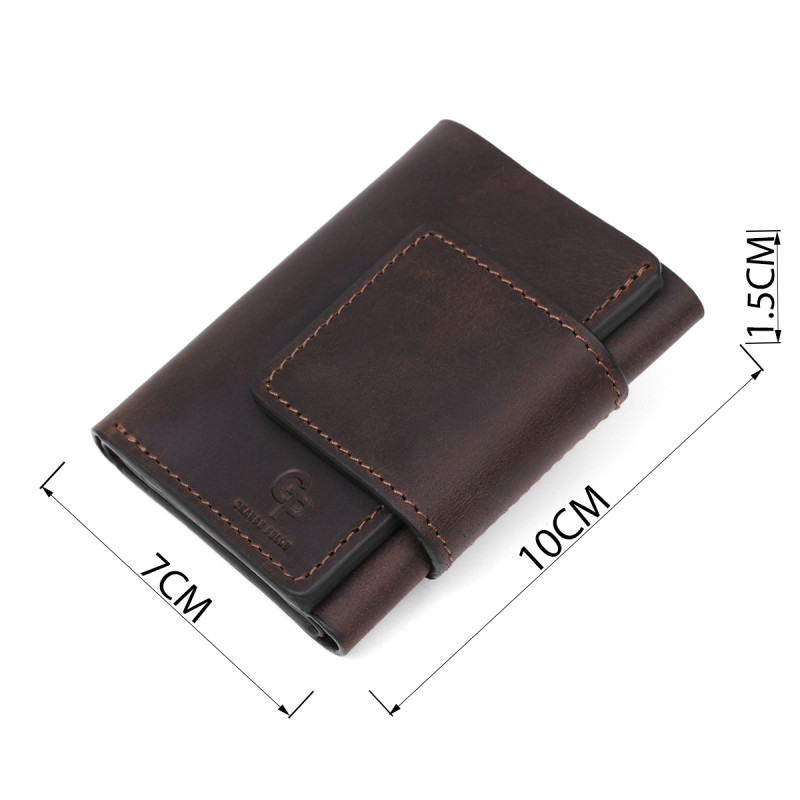 Суворе портмоне унісекс в вінтажному стилі GRANDE PELLE Коричнева