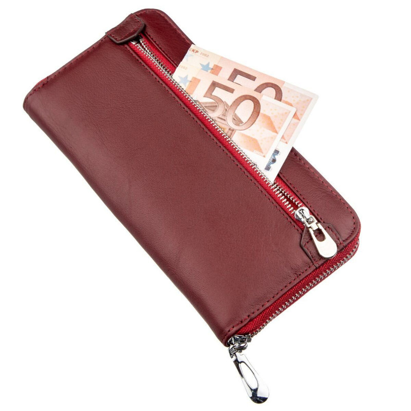 Универсальный женский клатч на молнии ST Leather Красный