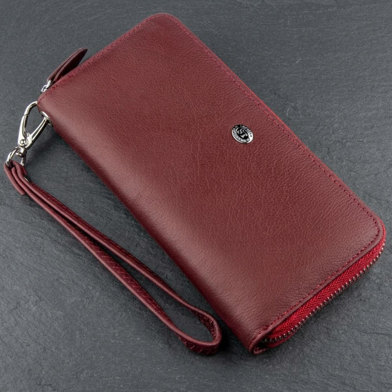 Універсальний клатч-гаманець для жінок ST Leather Темно-червоний
