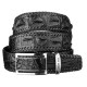 Ремень-автомат CROCODILE LEATHER из натуральной кожи крокодила Черный