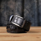 Ремень-автомат CROCODILE LEATHER из натуральной кожи крокодила Черный