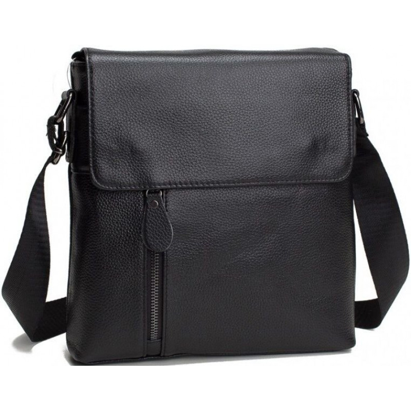 Сумка мессенджер Vintage кожаная Черная