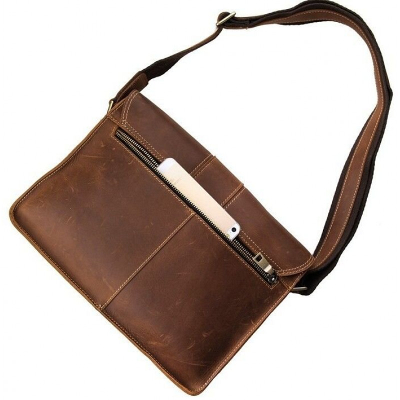 Сумка чоловіча Vintage в вінтажному стилі Коричнева