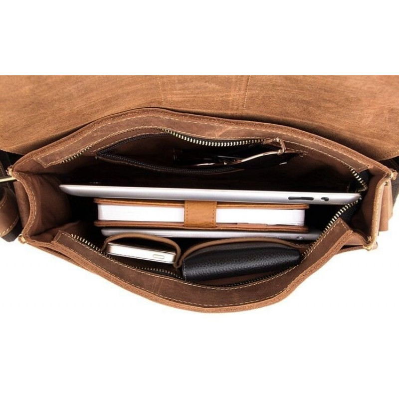 Сумка чоловіча Vintage в вінтажному стилі Коричнева