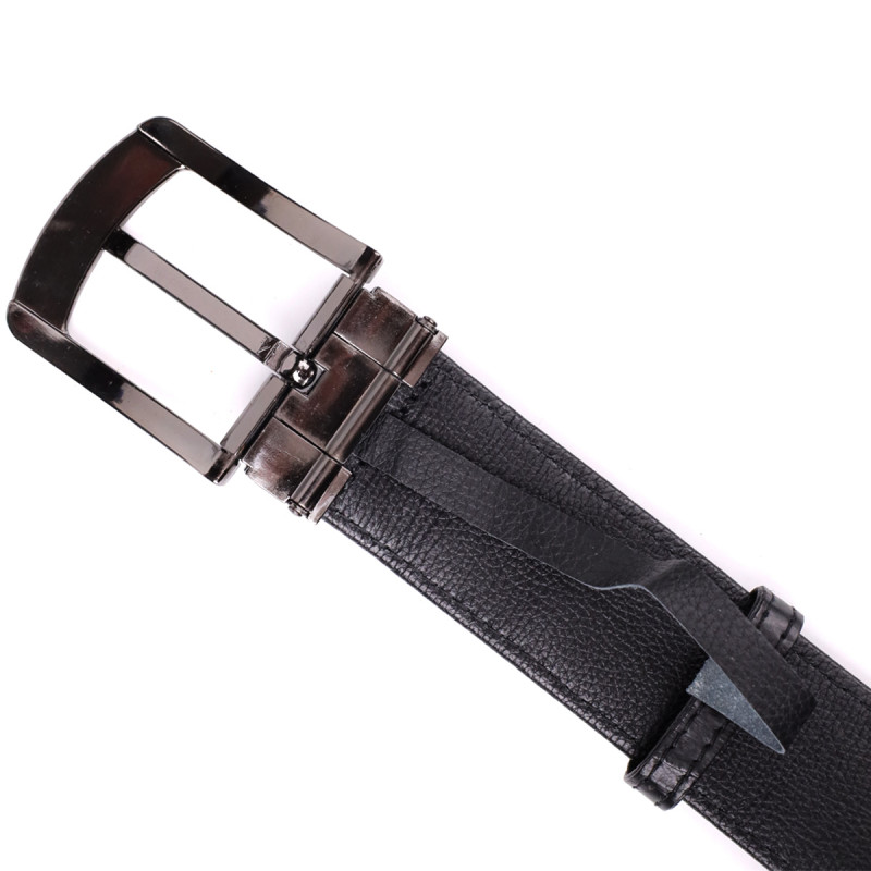 Ремень классика из натуральной кожи крокодила CROCODILE LEATHER Черный