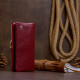Вертикальный кошелек на кнопке женский ST Leather Бордовый