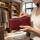 Горизонтальний тонкий гаманець зі шкіри жіночий ST Leather Бордовий