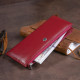 Горизонтальный тонкий кошелек из кожи женский ST Leather Бордовый
