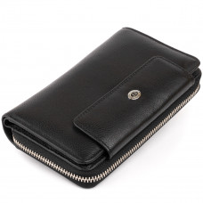 Гаманець зі шкіри на клямці ST Leather Чорний