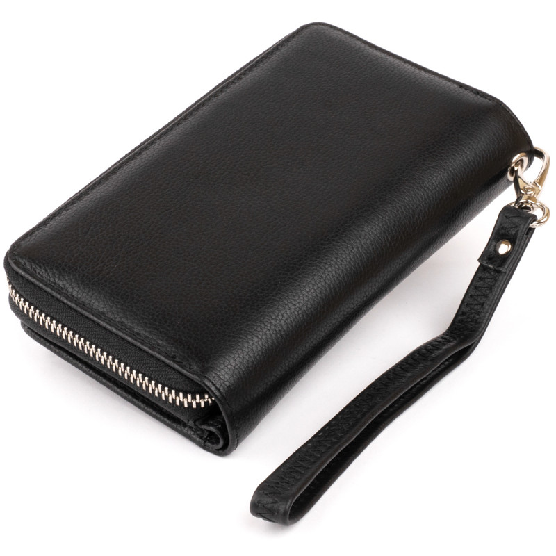 Гаманець зі шкіри на клямці ST Leather Чорний