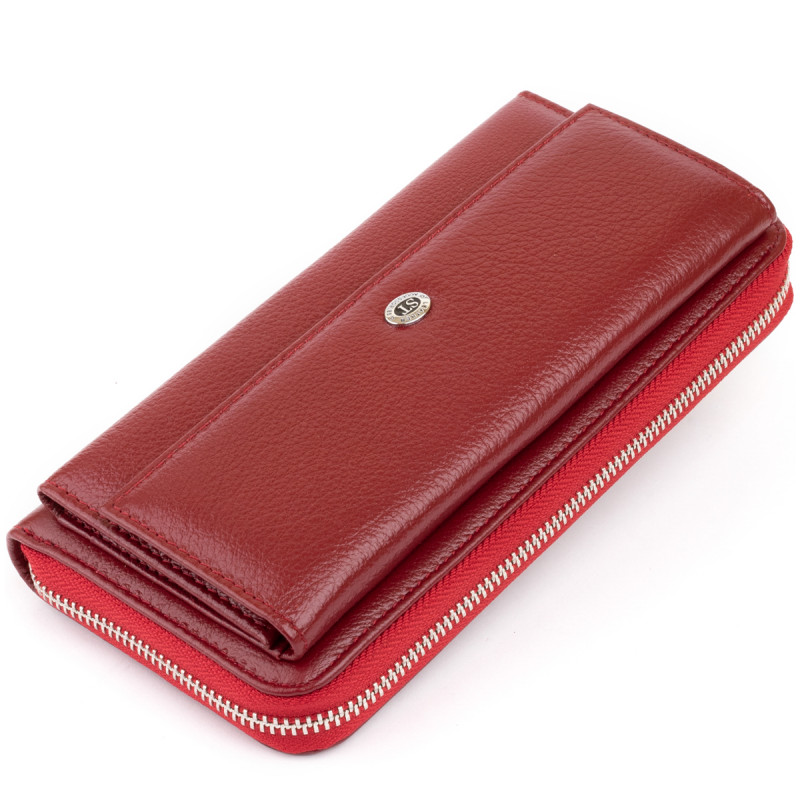 Кошелек кожаный женский ST Leather Бордовый