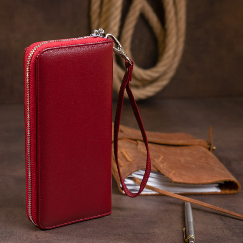 Кошелек кожаный женский ST Leather Бордовый