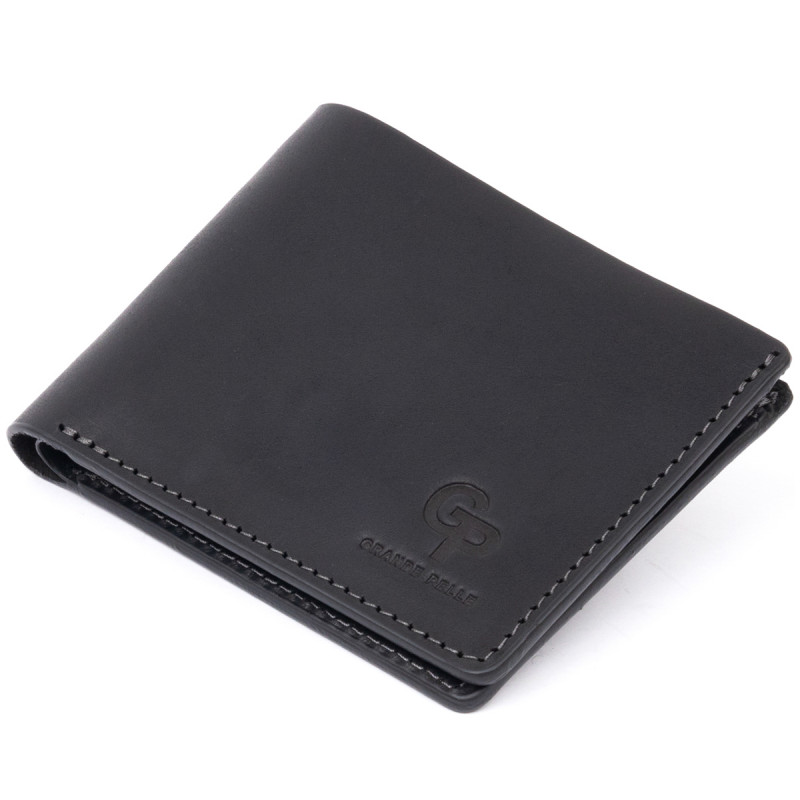 Портмоне на одне відділення в матовій шкірі GRANDE PELLE Чорне