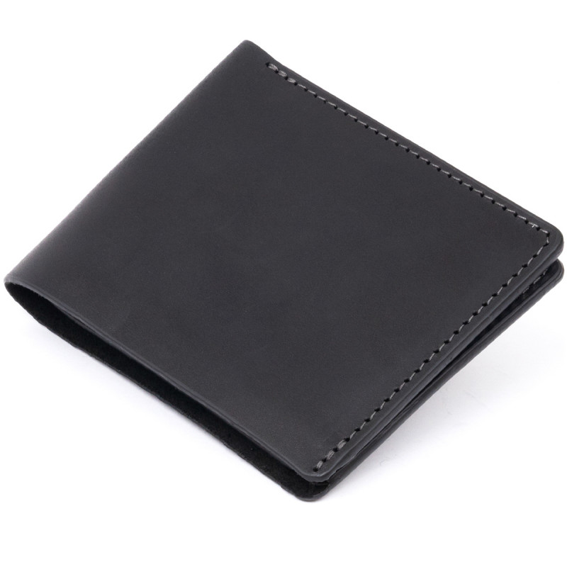 Портмоне на одне відділення в матовій шкірі GRANDE PELLE Чорне