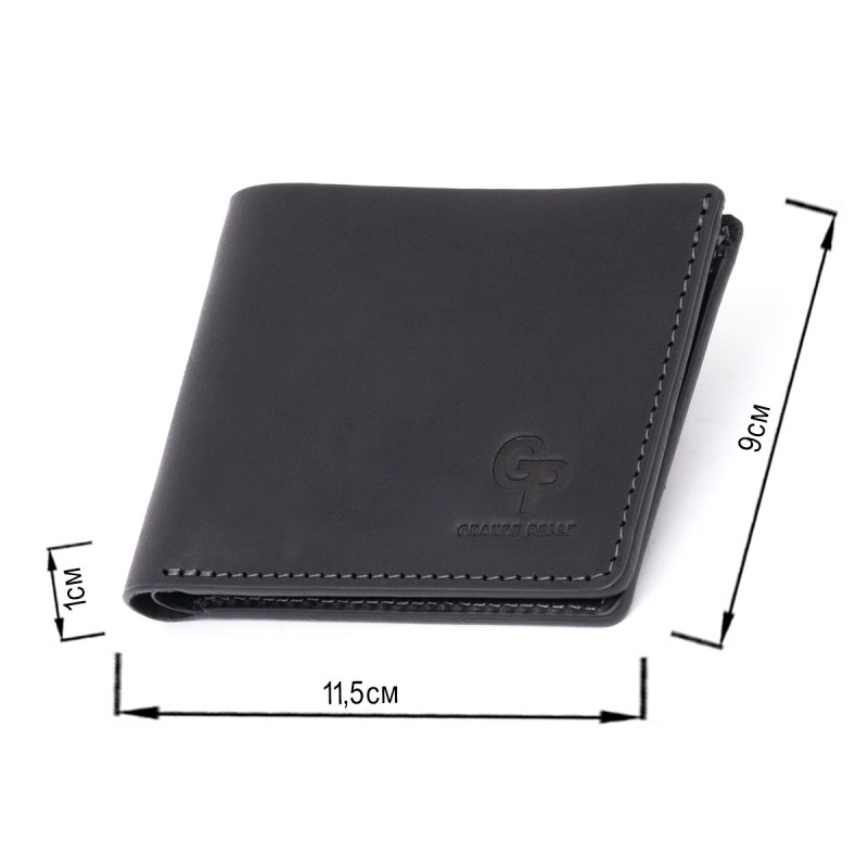 Портмоне на одне відділення в матовій шкірі GRANDE PELLE Чорне