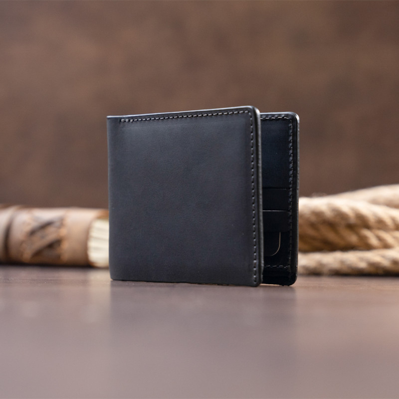 Портмоне на одне відділення в матовій шкірі GRANDE PELLE Чорне